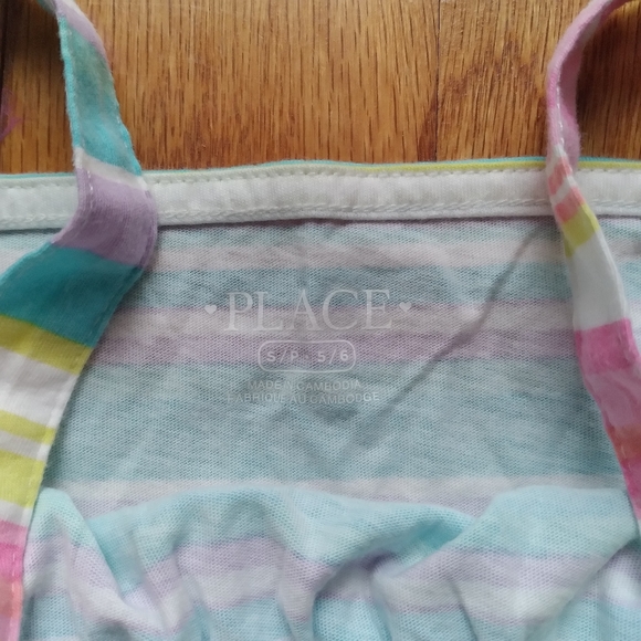 Children's Place Girls Rainbow Tanktop Striped Sleeveless Top Size 5 - Picture 6 of 16